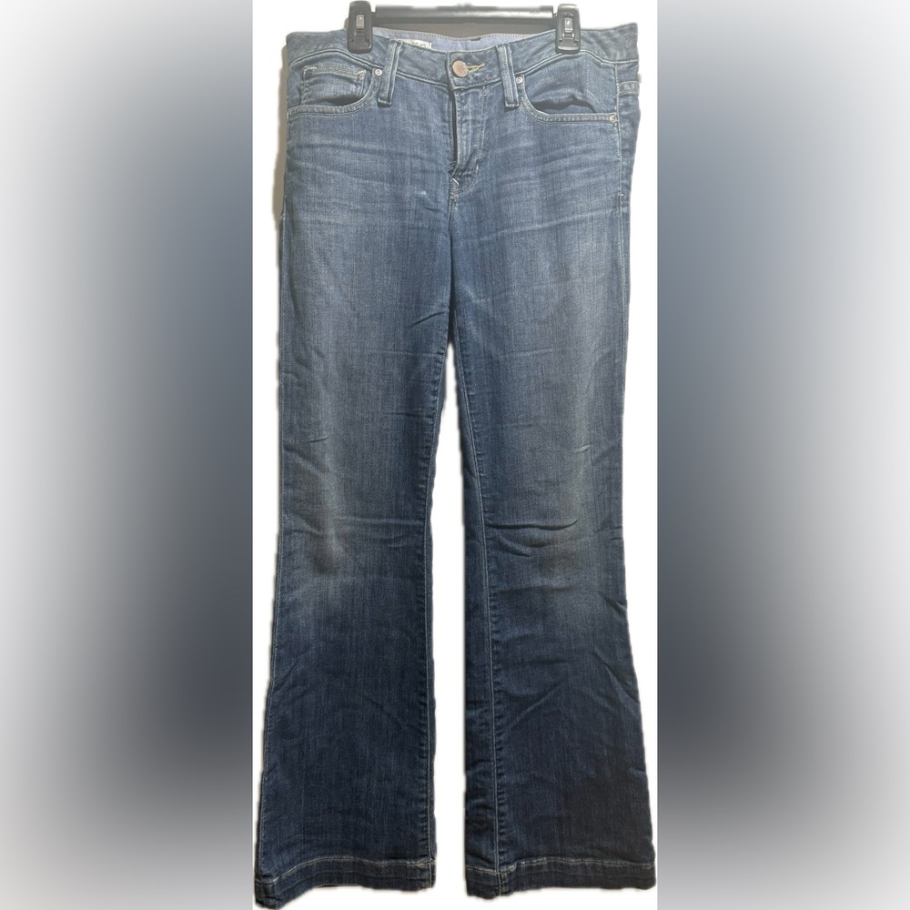 The Gap Long & Lean mid blue stretch flare trouser jeans 26/2a